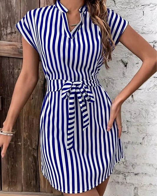 Collar Striped Dress
