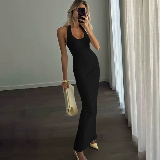 Solid Bodycon Elegant Evening Dress