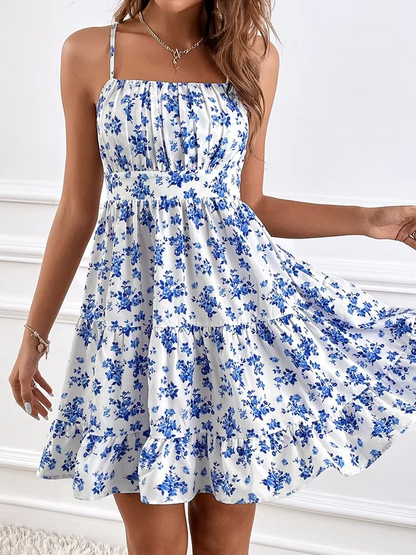 Summer Floral Spaghetti Strap Dress