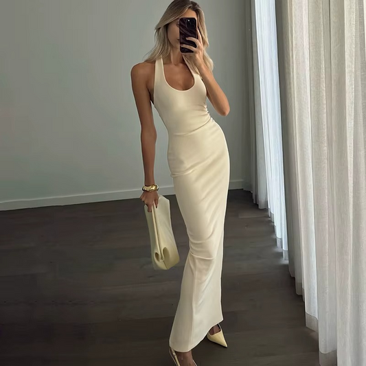 Solid Bodycon Elegant Evening Dress